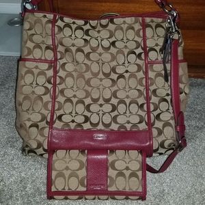 Coach Signature Shoulder Bag and Wallet